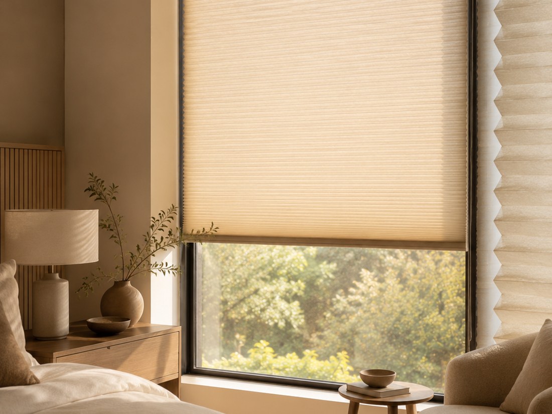 Bedroom project with real cellular shades